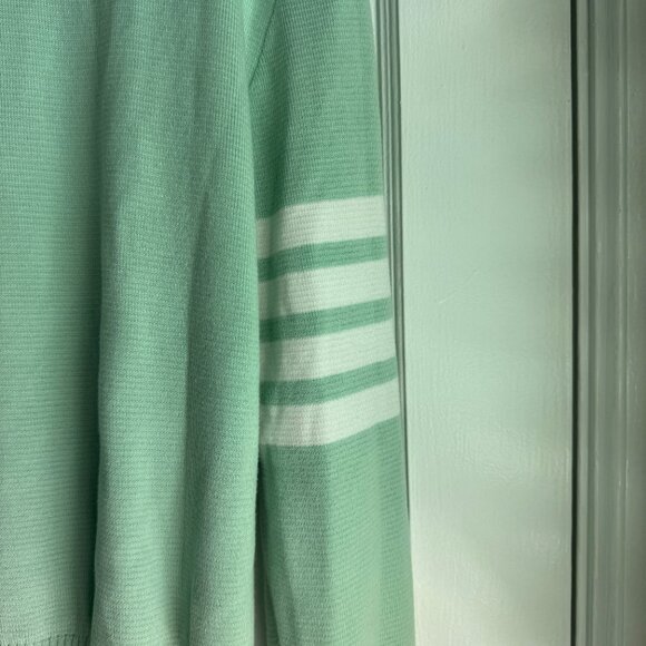 Men's THOM BROWNE 4-Bar Stripe Cotton Sweater Green - Picture 7 of 8